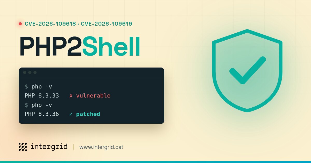 PHP2Shell: la versión vulnerable de PHP y la corregida