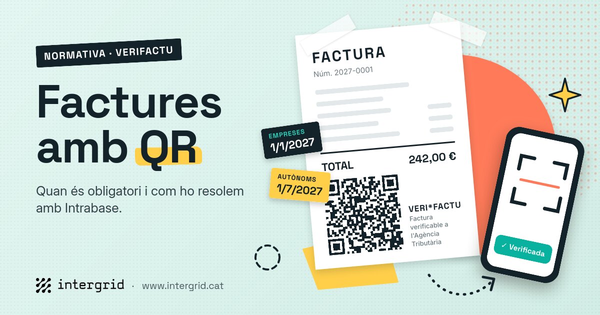 Una factura con el código QR de VeriFactu y un móvil que la verifica; plazos de 2027 para empresas y autónomos